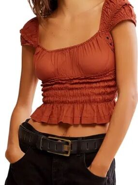 Free people - Sweet On You Smocked Crop Top - NWT